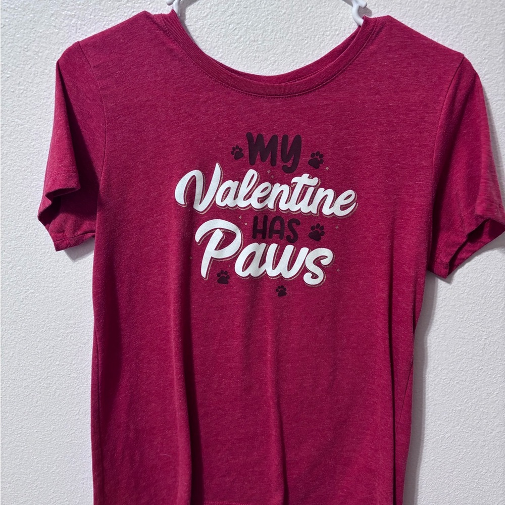 Red Graphic Tee - My Valentine Has Paws